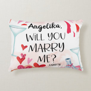 Coussins Décoratifs Demande en mariage Veux-tu m'épouser ? Nom perso