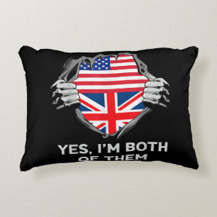 Coussins Décoratifs Demi-Américain Moitié Anglais USA Angleterre Drape