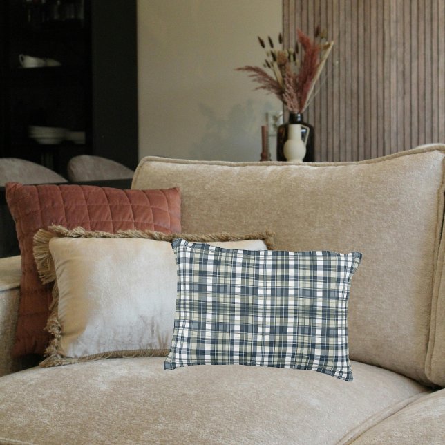 Coussins Décoratifs Denim Bleu Sage Vert Blanc Plat Lumbar (Créateur téléchargé)