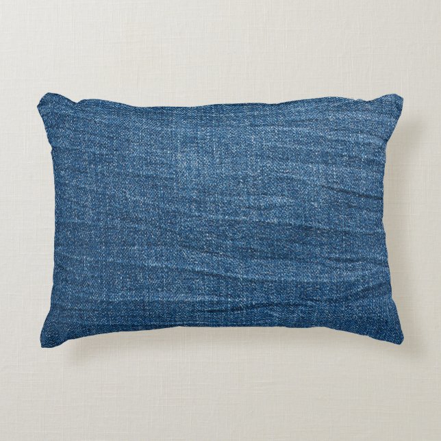 Coussins Décoratifs Dénim bleu Texture : Jeans classiques. (Devant)