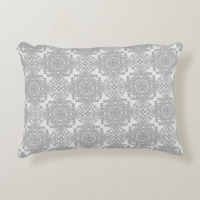 Coussins Décoratifs Dentelle blanche monochromatique (Devant)