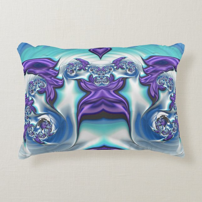 Coussins Décoratifs ~ DÉRIVE VIOLETTE ~ Conception fractale ~  (Devant)