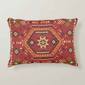 Coussins Décoratifs Desert Star Nomad – Vibrant Crimson Tribal Art