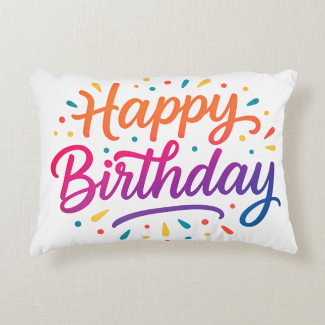 Coussins Décoratifs Design élégant de calligraphie d'anniversaire (Devant)