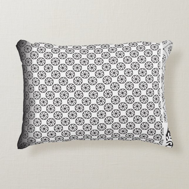 Coussins Décoratifs Design en tissu noir et blanc avec complexe (Devant)