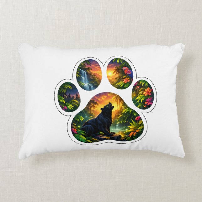 Coussins Décoratifs Design Patte de Jungle Black Panther (Devant)