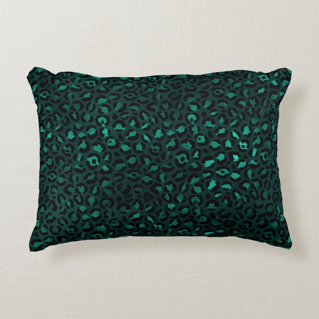 Coussins Décoratifs Design turquoise et Gold Leopard Series 4 (Devant)