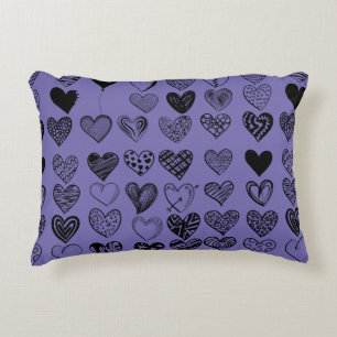 Coussins Décoratifs Dessin adorable de Black Heart Scribble
