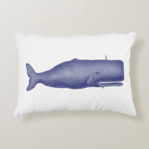 Coussins Décoratifs Dessin de baleine du 19ème siècle de style vintage