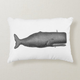Coussins Décoratifs Dessin de baleine du XIXe siècle de style vintage