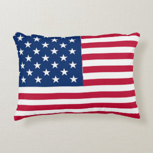 Coussins Décoratifs Dessin de fierté du drapeau américain USA