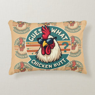 Coussins Décoratifs Dessin humoristique de poulet rétro amusant