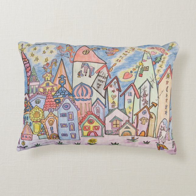Coussins Décoratifs dessin urbain pour enfants (Dos)