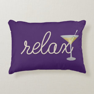 Coussins Décoratifs détente texte corde nautique avec martini