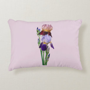Coussins Décoratifs Deux iris barbus Un marron Un violet