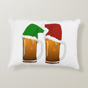 Coussins Décoratifs Deux tasses de bière de Noël Cheer