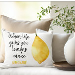 Coussins Décoratifs Devis jaune citron amusant<br><div class="desc">Devis jaune citron amusant</div>