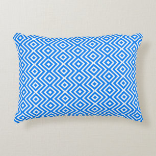 Coussins Décoratifs Diamants de géo bleu azur rétro