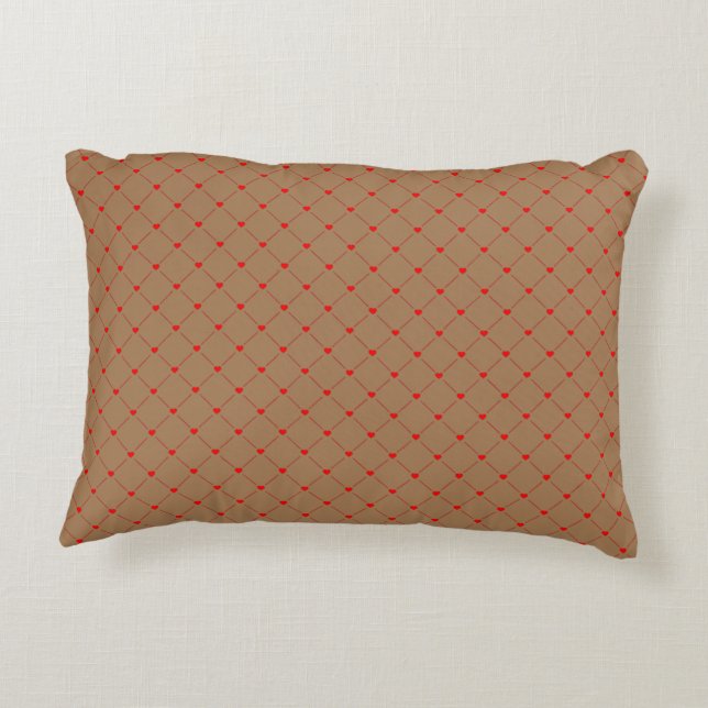 Coussins Décoratifs Diamond Shaped Red Heart & Line Art (Dos)