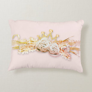 Coussins Décoratifs Diamond Tiara rose dentelle florale brillant inver
