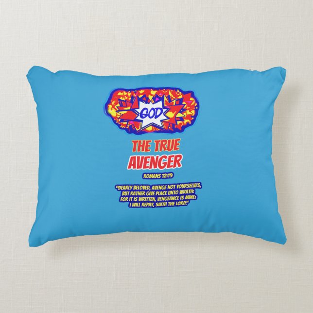COUSSINS DÉCORATIFS DIEU EST LE VÉRITABLE AVENGER (Devant)