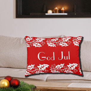 Coussins Décoratifs Dieu Jul hollies en rouge -