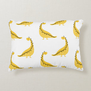 Coussins Décoratifs Dinosaure jaune sans couture motif. Drôle vintage