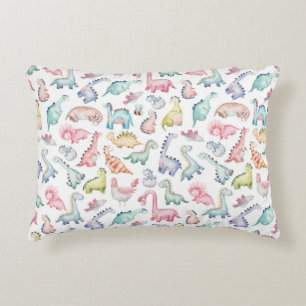Coussins Décoratifs Dinosaures mignons, motif d'aquarelle pour enfants