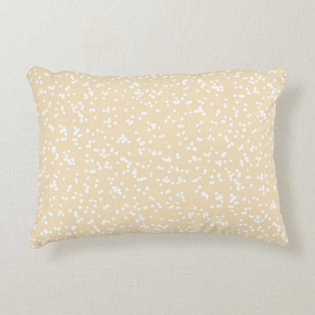 Coussins Décoratifs Ditsy Dots Pattern - White on Pale Yellow (Devant)