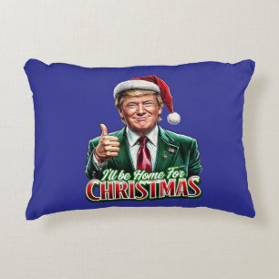 Coussins Décoratifs Donald Trump Noël Le chapeau du Père Noël monte