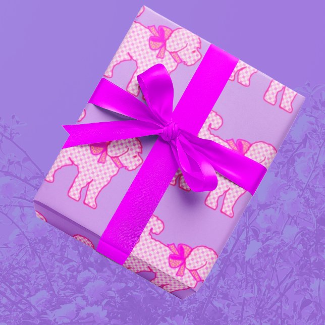 Coussins Décoratifs Doodé rose Lavande Chien mignon Amusant (Pink polka dot Doodle Puppies on a lavender background for a cheery wrapping paper!)