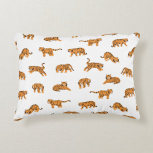 Coussins Décoratifs Doodle animal tigre japonais sans soudure main vin