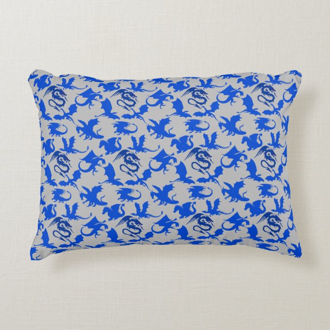 Coussins Décoratifs Dragon motif 02 blue.bwx4 gris BG (Devant)