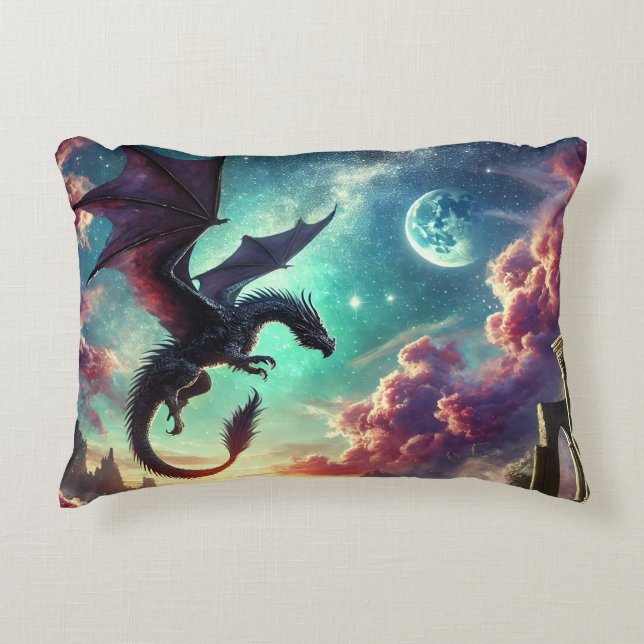 Coussins Décoratifs Dragon noir (Devant)