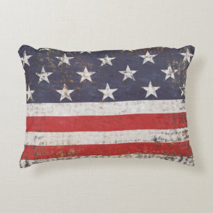 Coussins Décoratifs Drapeau américain grunge patriotique