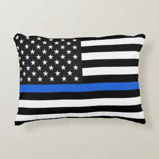 Coussins Décoratifs Drapeau américain mince de Blue Line