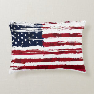 Coussins Décoratifs Drapeau américain patriotique rouge blanc bleu USA