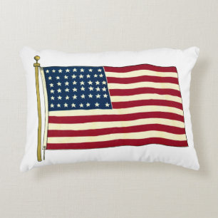 Coussins Décoratifs Drapeau Américain Vintage, Stars and Stripes
