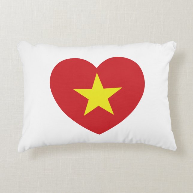 Coussins Décoratifs Drapeau cardiaque du Vietnam (Devant)