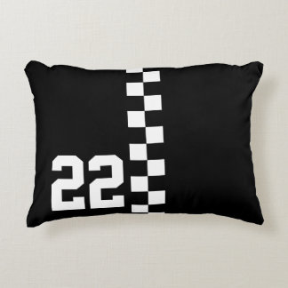 Coussins Décoratifs Drapeau De Course Personnalisé Noir Et Blanc