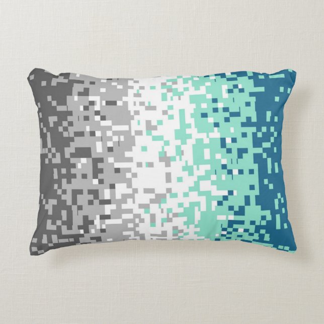 Coussins Décoratifs Drapeau de fierté frayromantique abstrait pixelisé (Devant)