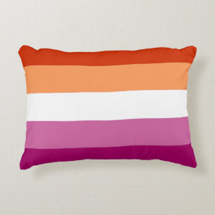 Coussins Décoratifs Drapeau de fierté lesbienne (5 bandes)