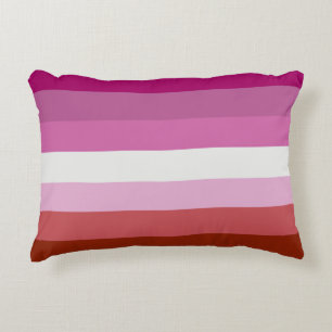 Coussins Décoratifs Drapeau de fierté lesbienne (Origine)