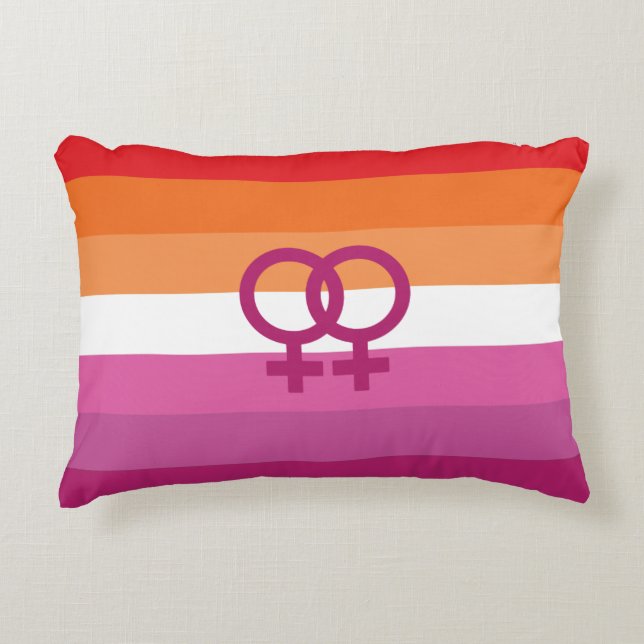 Coussins Décoratifs Drapeau de fierté lesbienne WLW (Devant)