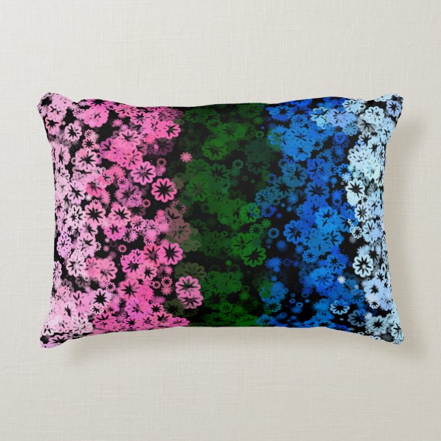 Coussins Décoratifs Drapeau de fierté Omniromantique Fleuris Mignon Ré (Devant)