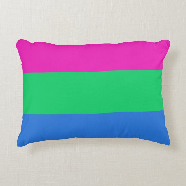 Coussins Décoratifs Drapeau de fierté polysexuelle (Devant)