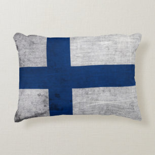 Coussins Décoratifs Drapeau de Finlande Grunge