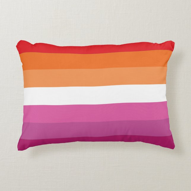 Coussins Décoratifs Drapeau de la fierté lesbienne (Devant)