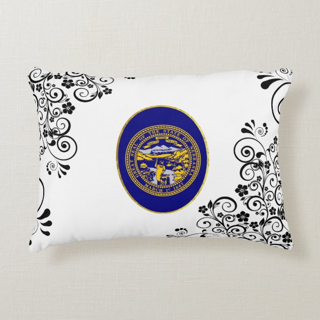 Coussins Décoratifs Drapeau du Nebraska (Devant)
