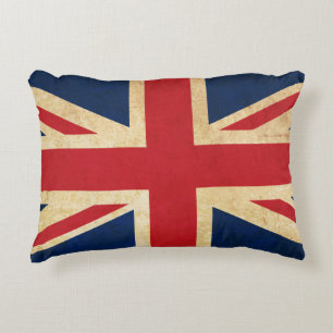 Coussins Décoratifs Drapeau du Royaume-Uni Union Jack Vintage Grunge